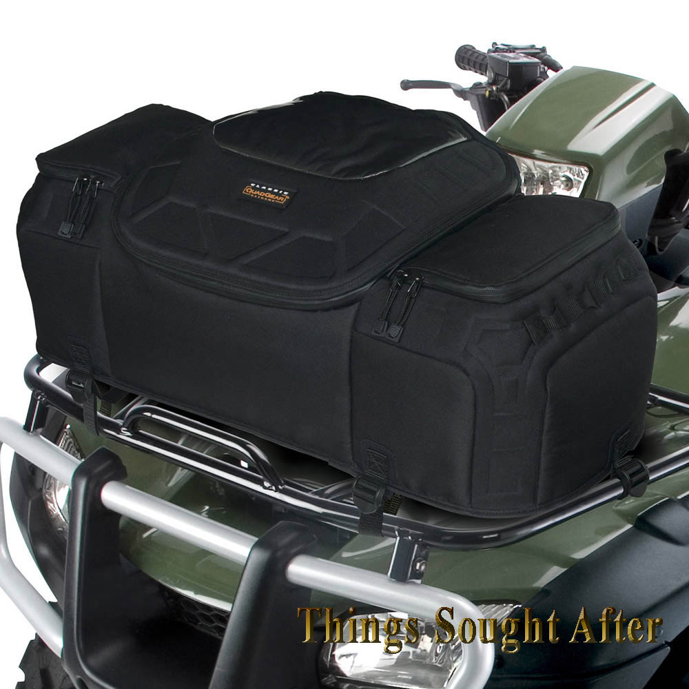 BLACK FRONT RACK BAG for ATV Cargo Luggage Gear UTV Storage Trunk Pack