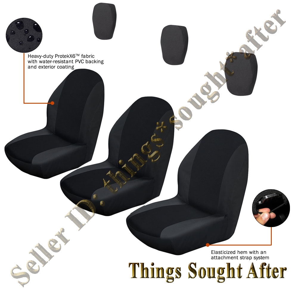 BLACK SEAT COVER SET for 2018 YAMAHA VIKING 700 3 or 6 Passenger Cloth