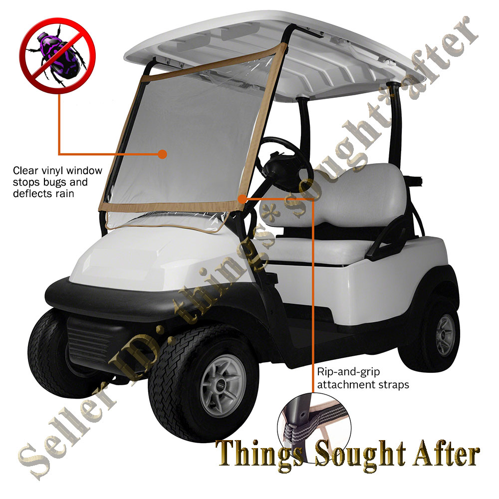 DELUXE PORTABLE WINDSHIELD for SPECIFIC SIZE CLUB CAR GOLF CART Wind