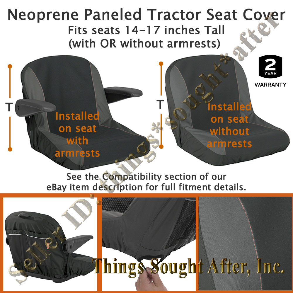 LARGE NEOPRENE LAWN TRACTOR SEAT COVER John Deere MTD Cub Cadet