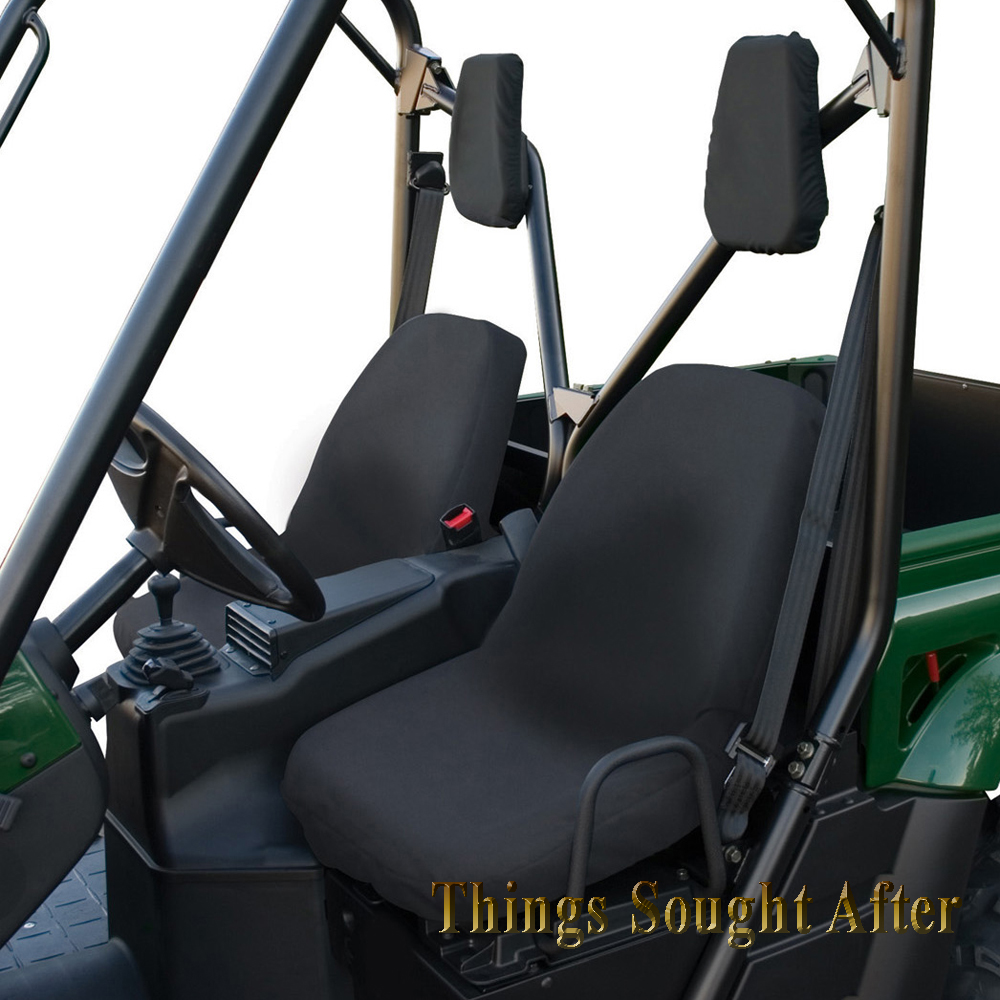 BLACK SEAT COVERS for 2006 2007 YAMAHA RHINO 450 660 700 UTV Set Bucket