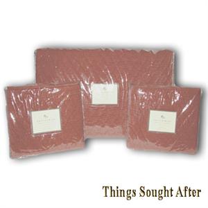 Pottery Barn DIAMOND SILK VELVET SET Full Queen Cedar